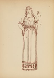 古代ギリシャの女性の衣装（リトグラフ） 作： John Moyr Smith