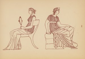 古代ギリシャの女性の衣装（リトグラフ） 作： John Moyr Smith