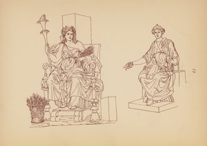 古代ギリシャの女性の衣装（リトグラフ） 作： John Moyr Smith