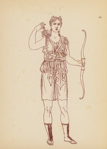 古代ギリシャの女性の衣装（リトグラフ） 作： John Moyr Smith