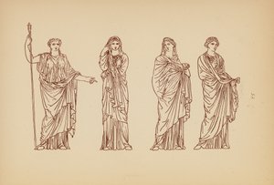 古代ギリシャの女性の衣装（リトグラフ） 作： John Moyr Smith