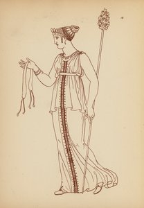 古代ギリシャの女性の衣装（リトグラフ） 作： John Moyr Smith