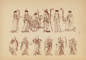 古代ギリシャの女性の衣装（リトグラフ） 作： John Moyr Smith