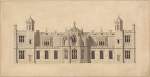 コーシャム コート、ウィルトシャー州: ノース フロントの立面図 作： John Nash