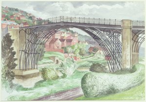 アイアンブリッジ、シュロップシャー、1960年頃（紙にトイレ） 作： John Nash
