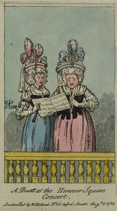 ハノーバースクエアコンサートでのデュエット、1788年（エッチングとトイレ） 作： John Nixon