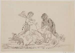 道路事故、1804（紙にペン、ブラシ、インク）