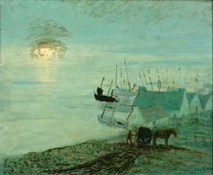 浜辺の風景（1929.6.79Aの裏面） 作： ジョン・ノーブル