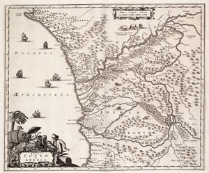 アフリカ、コンゴとアンゴラの地図 作： John Ogilby