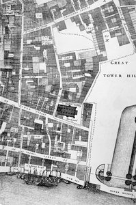 ロンドン市の大きくて正確な地図の詳細（彫刻