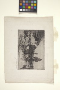 バイエルンの納屋と穀物の山 (エッチング) 作： John Otis Adams