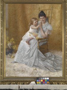 Retrato de Martha Wysor Marsh e filho, John Edwin (óleo sobre tela) 作： John Otis Adams