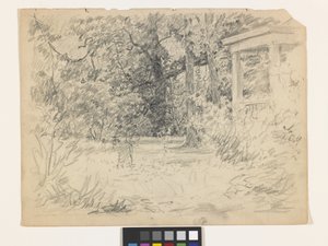 Estudo para Winifred At The Hermitage (lápis sobre papel off-white) 作： John Otis Adams
