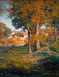 ソーンベリーの牧草地 (キャンバスに油彩) 作： John Otis Adams