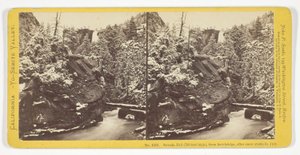 ネバダ滝（高さ700フィート）、7月の吹雪の後、歩道橋から撮影。シリーズ「カリフォルニア ― ヨセミテ渓谷」より、No. 1208 作： John P. Soule