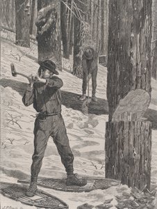 冬の製材 毎週土曜日 Vol. II、新シリーズ、1871 年 1 月 28 日。 作： John Parker Davis