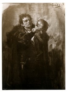 ハムレットとしてのフォーブス・ロバートソン、19世紀後半。 作： John Percival Gulich