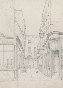 ロンドンのリトルニューポートストリートにあるアールズコート。クランボーンストリートに向かっています。 作： John Phillipp Emslie