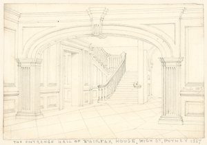フェアファックスハウス、ハイストリート、パットニー、ロンドンのエントランスホール 作： John Phillipp Emslie