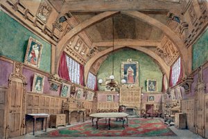 バーナーズ インのホールの内部ビュー、ロンドン、c1875 作： John Phillipps Emslie