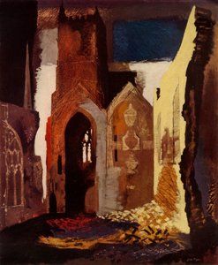 装飾的なバランスを調和させるジョン・パイパーの廃墟」、1949年。 作： John Piper