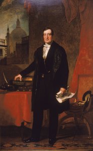 セント・バーソロミュー・ホスピタルの会計係ジェームス・ベントレー」1848年 作： John Preston Knight