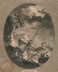 「難破船」、1773年。 作： John Pye