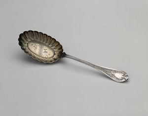 スプーン、c。 1870年（銀と銀の金メッキ） 作： John R. Wendt