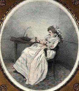 ミニチュアに思いを馳せて」は、画家が彫って出版したものです。 作： John Raphael Smith