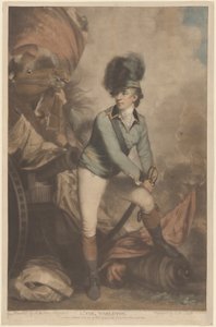 タールトン中佐、1782 年出版。 作： John Raphael Smith