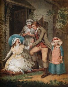 公正な悔い改め。悔い改めのレティシア、両親からの安心と保護を発見、c1811 作： John Raphael Smith