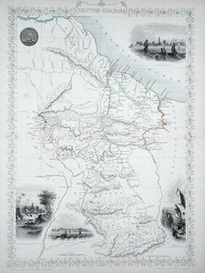 John Tallis & Co, New York & London発行の世界地図シリーズより、British Guyana。