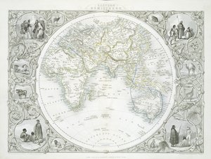 ジョンタリスウントカンパニー、ニューヨークウントロンドン、1850年代に発行された一連の世界地図からの東半球