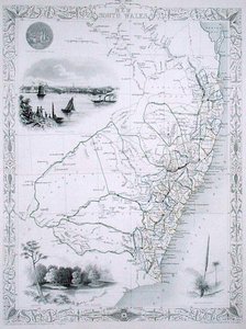 John Tallis & Co, London & New York発行の世界地図シリーズより、ニューサウスウェールズ州。