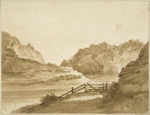 The Avon above Hotwells （鉛筆・水彩・紙 作： John Reverend Eden