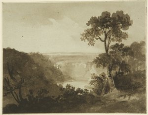 クリフトン・ダウンからの眺め、1820年頃（鉛筆・水彩・紙 作： John Reverend Eden