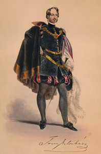 1842年、1843年5月12日、ビクトリア女王バルコスチュームの16世紀の衣装を着たゲスト。 作： John Richard Coke Smyth