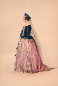 1842年、1843年5月12日、ビクトリア女王バルコスチュームの衣装を着たゲスト。 作： John Richard Coke Smyth