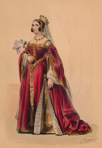 1842年、1843年5月12日、ビクトリア女王バルコスチュームの衣装を着たゲスト。