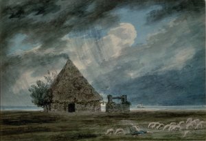 ナポリとポルティチの間の羊飼いの小屋 作： John Robert Cozens