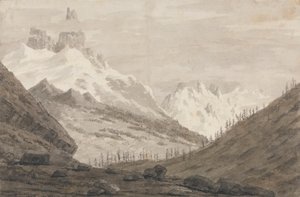 シャモニーとマルティニーの間 作： John Robert Cozens