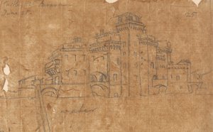 フェラーラ城、6 月 21 日 作： John Robert Cozens