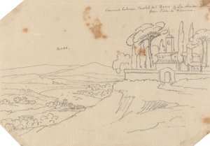 カステル デル ボスコとラ ストラーダ スカラの間の修道院 作： John Robert Cozens