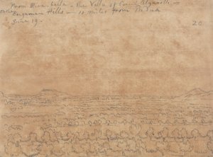 エウガネア丘陵にあるアルガロッティ伯爵の邸宅、ミラベラから 作： John Robert Cozens