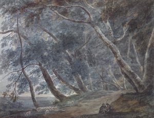 Galleria Di Sopra、アルバノ湖、c.1780-89（水彩） 作： John Robert Cozens