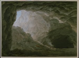 カンパーニャの洞窟（水彩・紙 作： John Robert Cozens