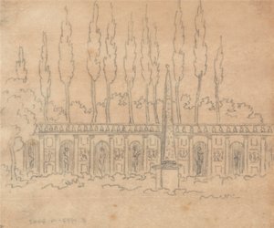 別荘の庭で 作： John Robert Cozens