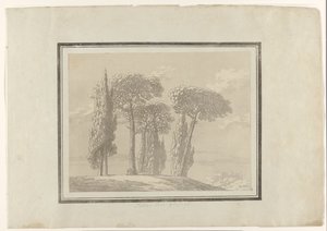 イタリアのパインとヒノキ イタリアンパイン＆サイプレス 作： John Robert Cozens
