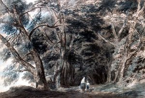 イタリア、アルバノ湖の上にあるソプラのガレリア 作： John Robert Cozens