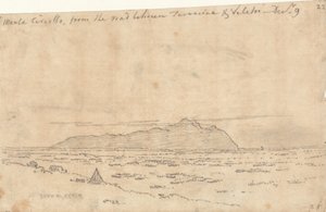 テッラチーナとヴェッレトリを結ぶ道からのモンテ・チルチェオ 作： John Robert Cozens